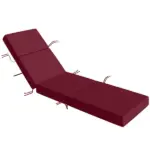 Outsunny Chaise Lounge Cushion, 4" Thick Outdoor Lounge Chair Cushion with Ties for Patio, 21" x 72 ", Red - Image 11