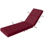 Outsunny Chaise Lounge Cushion, 4" Thick Outdoor Lounge Chair Cushion with Ties for Patio, 21" x 72 ", Red