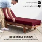 Outsunny Chaise Lounge Cushion, 4" Thick Outdoor Lounge Chair Cushion with Ties for Patio, 21" x 72 ", Red - Image 7