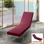 Outsunny Chaise Lounge Cushion, 4" Thick Outdoor Lounge Chair Cushion with Ties for Patio, 21" x 72 ", Red - Image 10
