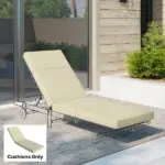 Outsunny Chaise Lounge Cushion, 4" Thick Outdoor Lounge Chair Cushions with Ties for Patio, 26" x 80 ", Cream White - Image 2