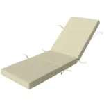 Outsunny Chaise Lounge Cushion, 4" Thick Outdoor Lounge Chair Cushions with Ties for Patio, 26" x 80 ", Cream White