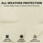 Outsunny Chaise Lounge Cushion, 4" Thick Outdoor Lounge Chair Cushions with Ties for Patio, 26" x 80 ", Cream White - Image 5