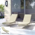 Outsunny Chaise Lounge Cushion, 4" Thick Outdoor Lounge Chair Cushions with Ties for Patio, 26" x 80 ", Cream White - Image 8