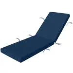 Outsunny Chaise Lounge Cushion, 4" Thick Outdoor Lounge Chair Cushions with Ties for Patio, 26" x 80 ", Navy Blue