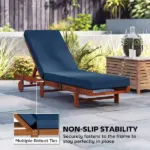 Outsunny Chaise Lounge Cushion, 4" Thick Outdoor Lounge Chair Cushions with Ties for Patio, 26" x 80 ", Navy Blue - Image 6