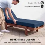 Outsunny Chaise Lounge Cushion, 4" Thick Outdoor Lounge Chair Cushions with Ties for Patio, 26" x 80 ", Navy Blue - Image 7