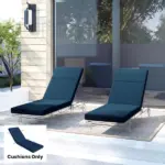Outsunny Chaise Lounge Cushion, 4" Thick Outdoor Lounge Chair Cushions with Ties for Patio, 26" x 80 ", Navy Blue - Image 8