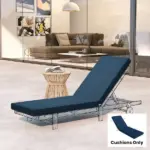 Outsunny Chaise Lounge Cushion, 4" Thick Outdoor Lounge Chair Cushions with Ties for Patio, 26" x 80 ", Navy Blue - Image 10
