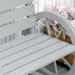 Charcoal Grey Wagon Wheel Bench Rustic 2-Person Patio Furniture - Image 9