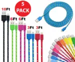 5 Pack USB-A to 8-Pin Nylon Braided Charging Cables, 3ft 6ft 10ft - Image 17