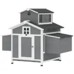PawHut Chicken Coop for 2 Chickens, Wooden Hen House with Nesting Box, Pull-Out Tray, Ventilation Windows