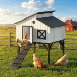 Chicken Coop Hen House with Nesting Box, Elevated Rabbit Hutch with Ramp, Asphalt Openable Roof and Elevated Legs - Image 2