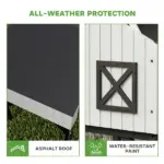 Chicken Coop Hen House with Nesting Box, Elevated Rabbit Hutch with Ramp, Asphalt Openable Roof and Elevated Legs - Image 6