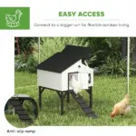 Chicken Coop Hen House with Nesting Box, Elevated Rabbit Hutch with Ramp, Asphalt Openable Roof and Elevated Legs - Image 7