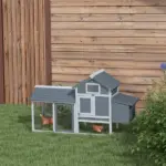 Chicken Coop Kit 59 Outdoor Solid Wood Enclosed House Ventilation Gray - Image 12