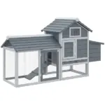 Chicken Coop Kit 59 Outdoor Solid Wood Enclosed House Ventilation Gray - Image 13