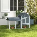 Chicken Coop Kit 59 Outdoor Solid Wood Enclosed House Ventilation Gray - Image 15