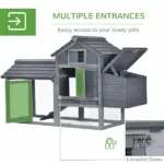 Chicken Coop Kit 59 Outdoor Solid Wood Enclosed House Ventilation Gray - Image 5