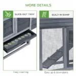 Chicken Coop Kit 59 Outdoor Solid Wood Enclosed House Ventilation Gray - Image 7