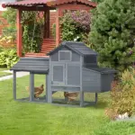 Chicken Coop Kit 59 Outdoor Solid Wood Enclosed House Ventilation Gray - Image 8