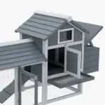 Chicken Coop Kit 59 Outdoor Solid Wood Enclosed House Ventilation Gray - Image 9