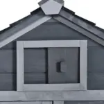 Chicken Coop Kit 59 Outdoor Solid Wood Enclosed House Ventilation Gray - Image 10