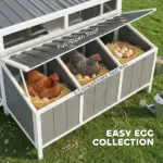 Chicken Coop, Wooden Chicken House for 4-6 Hens, Outdoor Hen House with Nesting Box, Pull-Out Tray and Weatherproof Roof - Image 6