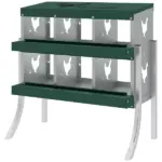 PawHut Chicken Nesting Boxes, 6 Compartment Steel Nesting Boxes for Chickens, Wall Mount Egg Laying Boxes with Vented Holes
