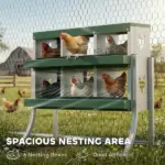 PawHut Chicken Nesting Boxes, 6 Compartment Steel Nesting Boxes for Chickens, Wall Mount Egg Laying Boxes with Vented Holes - Image 5