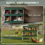 PawHut Chicken Nesting Boxes, 6 Compartment Steel Nesting Boxes for Chickens, Wall Mount Egg Laying Boxes with Vented Holes - Image 7