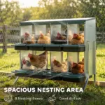 PawHut Chicken Nesting Boxes, 8 Compartment Metal Nesting Boxes for Chickens, Two-Tier Egg Laying Boxes with Vented Holes - Image 3