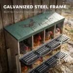 PawHut Chicken Nesting Boxes, 8 Compartment Metal Nesting Boxes for Chickens, Two-Tier Egg Laying Boxes with Vented Holes - Image 5