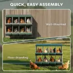 PawHut Chicken Nesting Boxes, 8 Compartment Metal Nesting Boxes for Chickens, Two-Tier Egg Laying Boxes with Vented Holes - Image 7