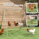 PawHut Chicken Perch for Coop, Chicken Roosting Bars with 2 Swings, Coop Accessories for Farm, Backyard, Silver - Image 4
