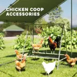 PawHut Chicken Perch for Coop, Chicken Roosting Bars with 2 Swings, Coop Accessories for Farm, Backyard, Silver - Image 6