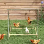 PawHut Chicken Perch for Coop, Chicken Roosting Bars with 2 Swings, Coop Accessories for Farm, Backyard, Silver - Image 8