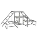 PawHut Chicken Roost Toys, Coop Accessories with Wood Stand, Ladder Platforms, for 10-15 Chickens - Image 11