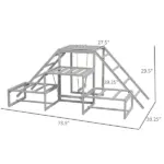 PawHut Chicken Roost Toys, Coop Accessories with Wood Stand, Ladder Platforms, for 10-15 Chickens - Image 3