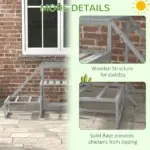 PawHut Chicken Roost Toys, Coop Accessories with Wood Stand, Ladder Platforms, for 10-15 Chickens - Image 6
