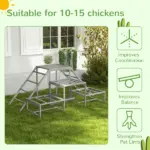 PawHut Chicken Roost Toys, Coop Accessories with Wood Stand, Ladder Platforms, for 10-15 Chickens - Image 7
