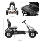 Aosom Childrens White Go Kart Pedal Ride-On Toy with Adjustable Seat Sharp Handling Handbrake Non-Slip Rubber Wheels - Image 3