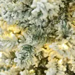 HOMCOM Christmas Tree 6ft Prelit Flocked with 250 LED Lights 462 Branches Green White - Image 9