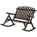 Classic Wooden High-Back Rocker, Carbonized for Garden Serenity and Relaxation, Durable Outdoor Furniture - Image 11