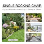 Classic Wooden High-Back Rocker, Carbonized for Garden Serenity and Relaxation, Durable Outdoor Furniture - Image 4