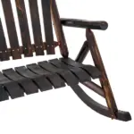 Classic Wooden High-Back Rocker, Carbonized for Garden Serenity and Relaxation, Durable Outdoor Furniture - Image 7