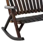 Classic Wooden High-Back Rocker, Carbonized for Garden Serenity and Relaxation, Durable Outdoor Furniture - Image 8