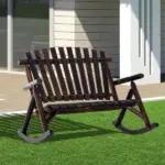 Classic Wooden High-Back Rocker, Carbonized for Garden Serenity and Relaxation, Durable Outdoor Furniture - Image 10