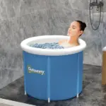Outsunny Portable 79.25 Gallon Ice Bath Tub with Insulated Cover and Carry Bag Dark Blue - Image 2
