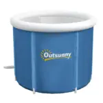 Outsunny Portable 79.25 Gallon Ice Bath Tub with Insulated Cover and Carry Bag Dark Blue